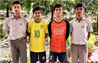 Students selected for State Level  ICSE - ISC Football Championship - Piyush Singh, Rajbeer Singh, Dhruv Mishra, Mayank Tiwari
